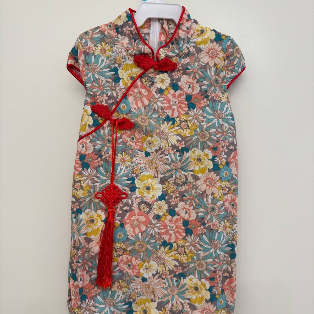 Floral Kids Dress with Multicolor Design